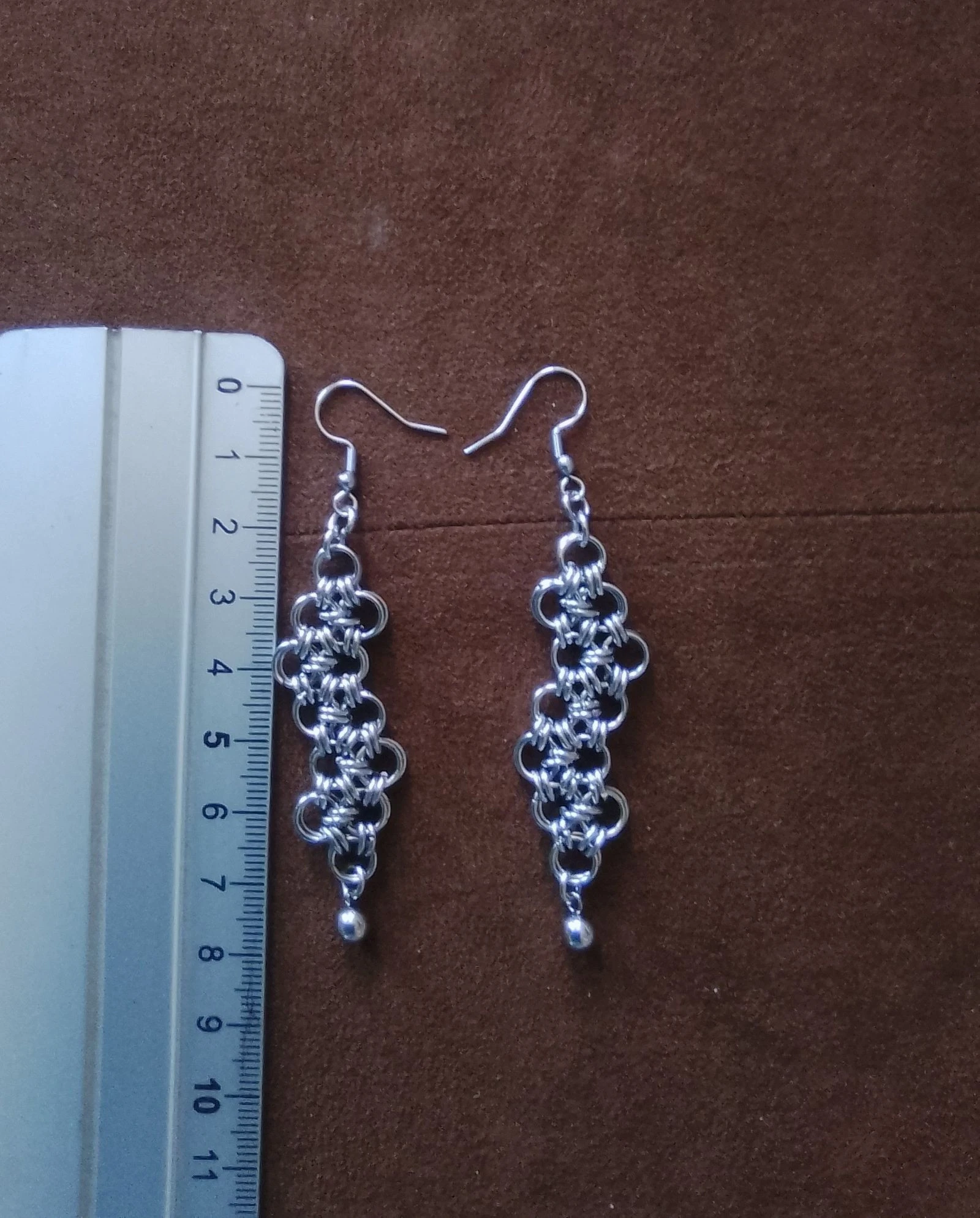 Boucles d'oreilles "dentelle" chainmail japonais  – photo 4